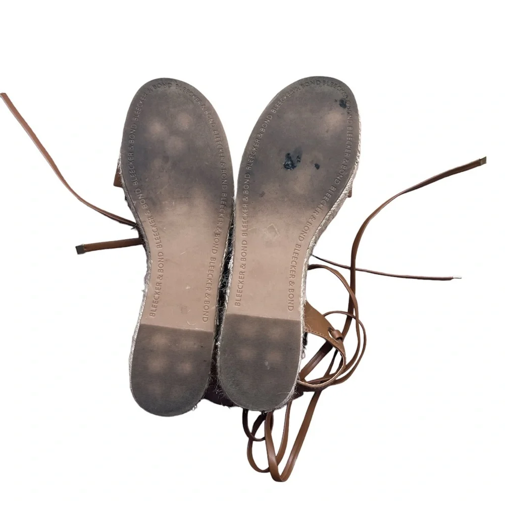 BLEECKER & BOND ODETTE ESPADRILLE WEDGE SANDAL Brown Wrap